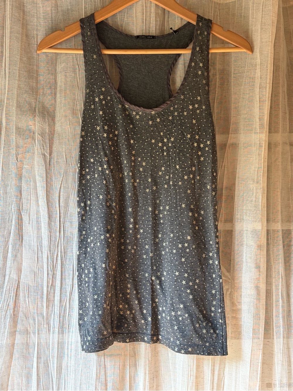 Women's Gray Star-Print Racerback Tank Top